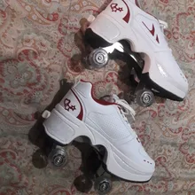 Zapatos de Parkour deformables para adultos y niños, patines con cuatro ruedas, para correr, unisex