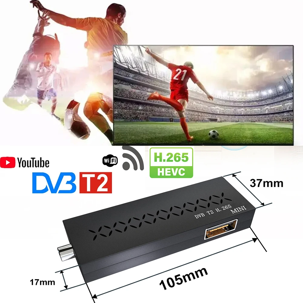 Haohsat DVB T2mini TV Box WIFI USB 2.0 Full HD 1080P DVB T2MINI Tuner Satellite TV Receiver Box T2MINI Italy Russia Use mini tv sticks