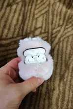 Ear-Fur-Case Capa Carabiner Plush-Cover Apple Airpods Rabbit Soft Wireless for 1-2/Wireless/Charging-fluffy-box