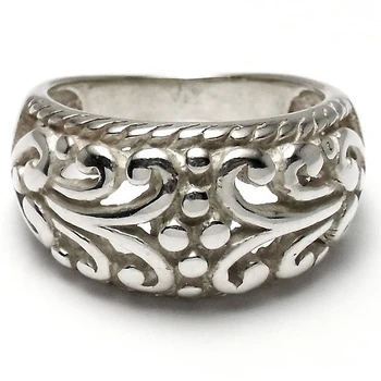 

Silver Ring 925 Sterling m size 17 adjuster openwork wide [2015]