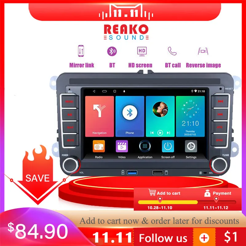 PROD 1005002265945501 REAKOSOUND 2Din 7 Android 9.1 Car Radio GPS For
VW / Volkswagen Skoda Octavia golf 5 6 touran passat B6 polo Jetta
Radio Coche