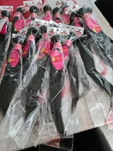 Beaufox-extensiones de pelo ondulado brasileño, extensiones de cabello humano liso, Natural/negro azabache, Remy, 1/3/4 unidades, 8-30 pulgadas