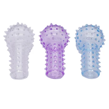 

3pcs/lots Flirting Buckle Climax Finger Glove Sleeve Simulator Toy For Female Couples Random color