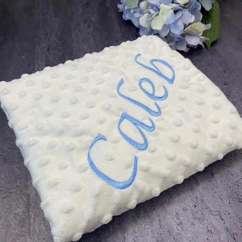 Personalized Baby Blanket with name sleeping dolls kids fashion embroidered swaddling newborn comfort bedding swaddle cotton muslin blanket cotton blanket swaddle blanket cotton swaddle
