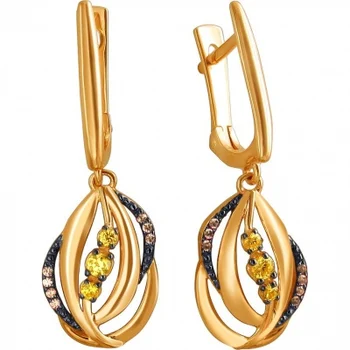 

Esthete earrings with citrine and cubic zirconia in red gold