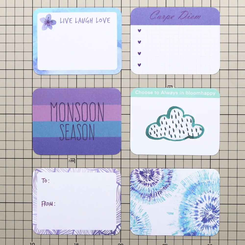 Creative Path Purple Rain Kleine Scrapbooking-Karten aus Pappe, doppelseitige dekorative Tagebuchkarten, Verzierungen zum Basteln – Detail 5