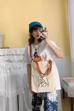 Bolso de lona para mujer, bandolera de gran capacidad, versátil, de lona, para estudiantes