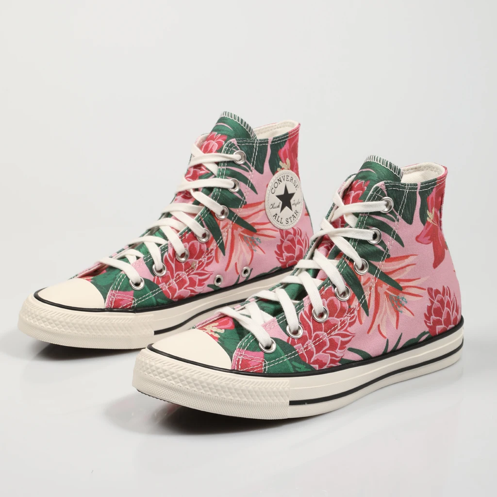 Sneakers Converse Chuck Taylor All Star Hi 74523 123069974523 In Multicolor  Flowers Pink Green Green Pink Flowers 2021 - Flats - AliExpress