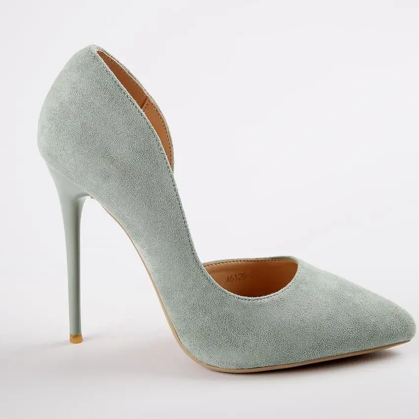 Women's Highheeled Shoes, Mint, Suede Shoes, Elegant Women's Shoes