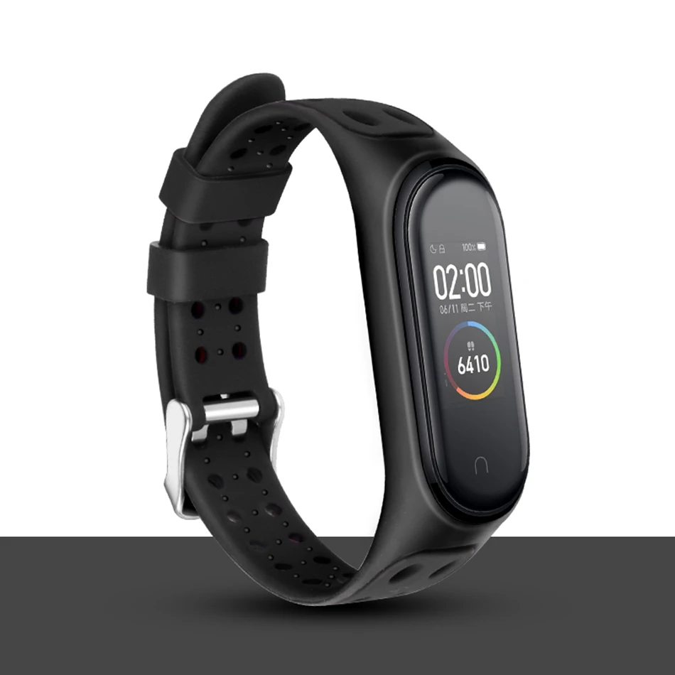 Clear mi Band 4 3 ремешок на запястье для Xiaomi mi Band 3 4 Браслет Силиконовый mi band 3 4 NFC аксессуары Smart mi Band 4 Correa - Цвет: Style 1 Black Black