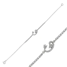 Серебряный 925 пробы циркония кубического циркония Vav браслет