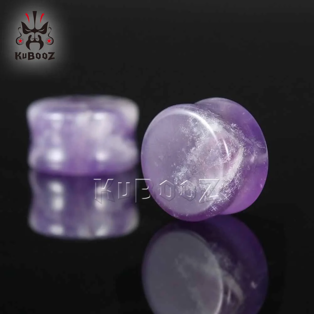 Wholesale Price Beautiful Amethyst Stone Ear Plugs Tunnels Gauges Piercing Body Jewelry Earring Expanders Stretchers 36PCS