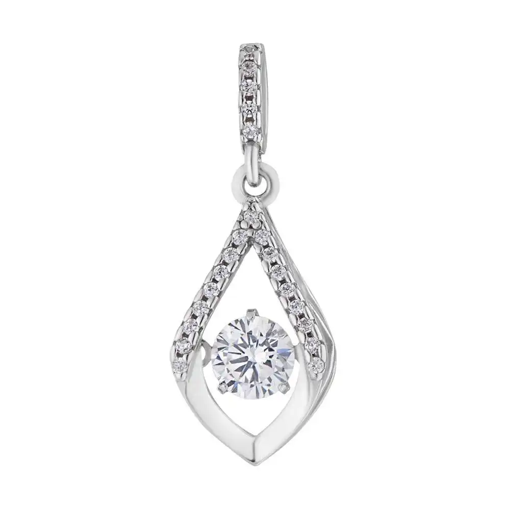 Pendant Silver with танцующими качающимися cubic zirconia item No. 2137453/91 | Украшения и аксессуары