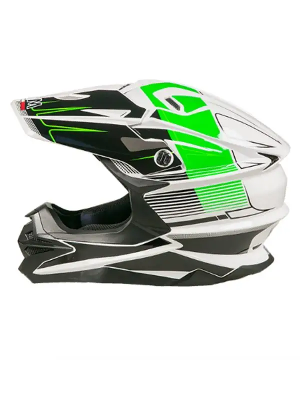 Мотошлем кроссовый AiM JK803 White/Green M |