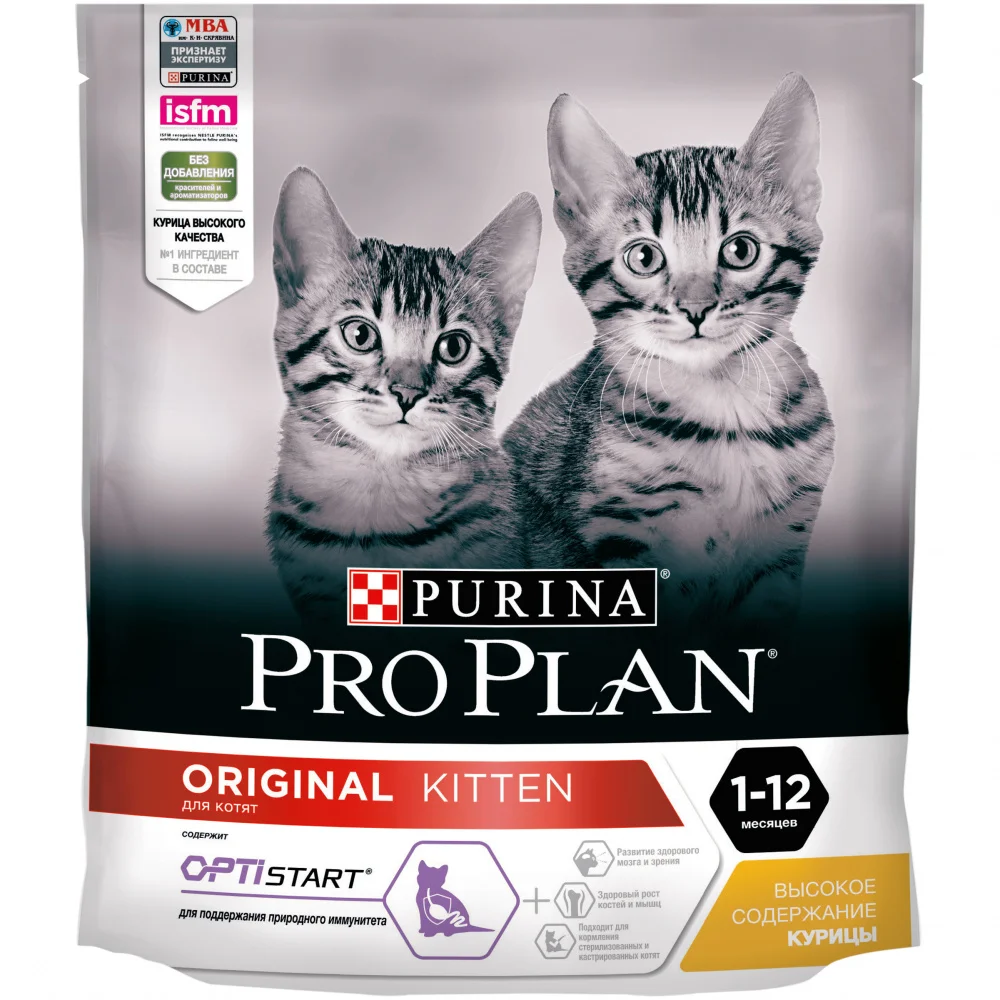 Корм для котят PRO PLAN Original курица сух. 400г |