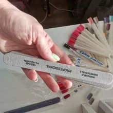10 unids/lote papel de lija lima de uñas para uñas de gel 180/240 manicura profesional de pedicura de doble cara conjunto de limas de uñas herramientas