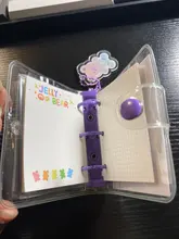 MINKYS-Mini cuaderno Kawaii de bolsillo, diario de hojas sueltas, libro de Agenda, regalo de cumpleaños, conjunto de papelería escolar coreana, 3 anillos