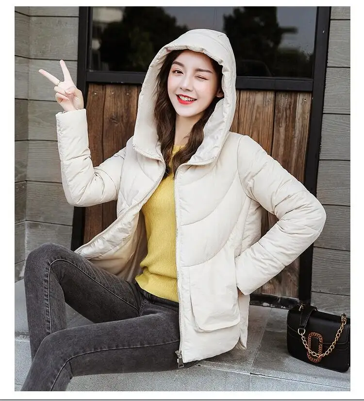 Г. veste femmes hiver mode chaud épais solide style coton remburrе Parkas manteau Para capuche