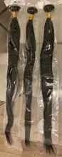 Extensiones de cabello humano postizo, mechones de cabello liso brasileño de 30 pulgadas, 3 mechones 100%, color negro Natural, envío rápido