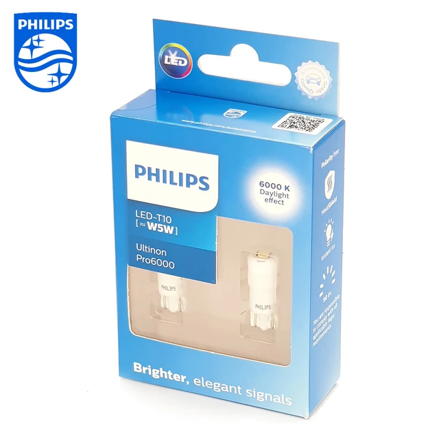 2X PHILIPS W5W T10 LED Ultinon 11961ULWX2 6000K daylight effect