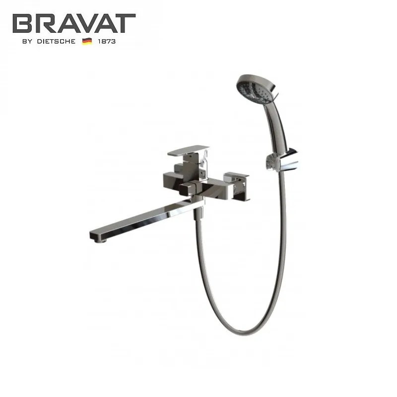 Смеситель для ванны с душем Bravat RIFFLE длинный нос F672106C LB|Смесители ванны| |