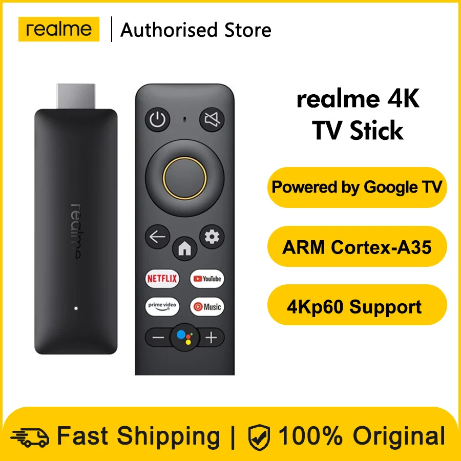 Новый смартфон Realme 4K Google TV Stick 2 ГБ 8 4Kp60 HDR10 + HDMI 1 Chromecast встроенный помощник Bluetooth |
