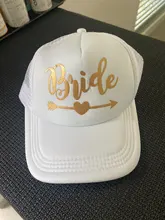 C & Fung-Gorra de camionero con ajuste trasero para novia, gorro de béisbol con letras doradas
