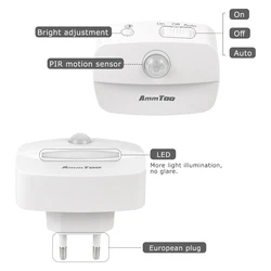 Lampe LED avec détecteur de mouvement sans fil, batterie 220V, luminaire décoratif d'intérieur, idéal pour une chambre à coucher, des escaliers, un placard ou une table de chevet, nouveauté 2020 