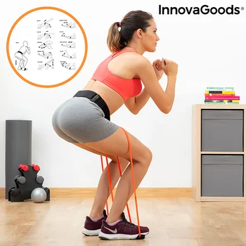 

Belt with resistance bands for buttocks and manual for exercises Bootrainer InnovaGoods