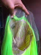 Peluca con malla Frontal de pelo lacio sintético Zesen 13*4 pelucas de Color degradado y Color verde peluca Frontal de encaje para mujer