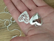 DOTEFFIL 925 esterlina marco para fotos de plata colgante, collar de 18/20/22/24 pulgadas cadena de la serpiente para mujer encanto de joyería de moda de la boda