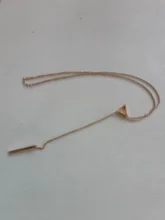DOTIFI para las mujeres collares la innovación pendiente doble cadena larga calado triángulo y Baguette collar de acero inoxidable