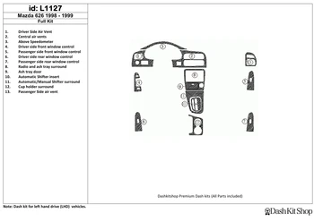 

Interior trim for Mazda 626 1998-1999. Set L1127.