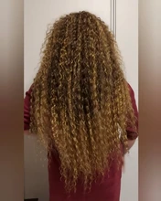 Pelo Rizado mechones extensiones de cabello sintético Rubio dos Tono de Color extensiones de pelo ondulado mechones 3 paquete/100g para las mujeres envío gratis