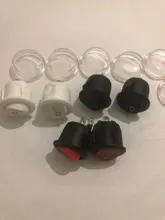 Rocker-Switches Round ON-OFF Black White Mini KCD1-105 6pcs 20mm-Diameter 2-Pin Red