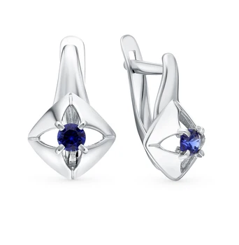 

Silver earrings with sapphires sunlight sample 925 test