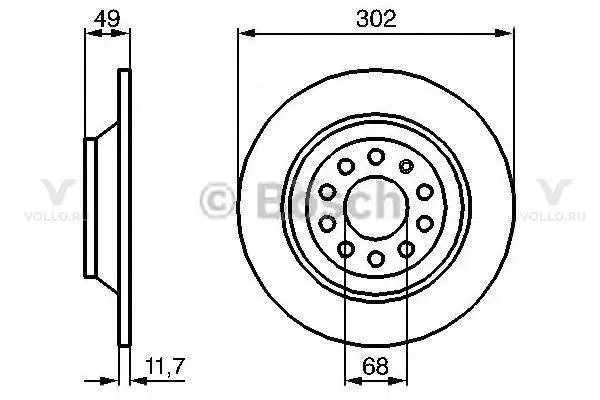 0986479257 bosch тормозной диск задний