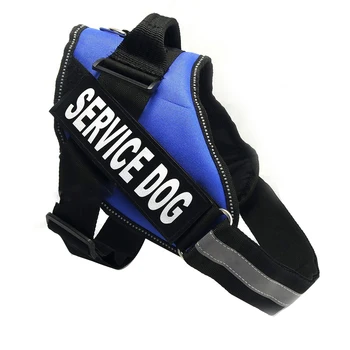 

Service Vest Dog Harness Explosion-Proof Impact Adjustable Nylon Removable Reflective Patches Pet Rope Training Outdoor Walking