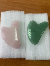 Gua sha-Tabla de piedra de Jade Natural, masajeador de cuarzo rosa, placa Guasha, rascador facial, herramientas para cara, cuello y espalda