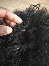 Leeons-extensiones de cabello Natural, coleta con cordón, cola de caballo, pelo sintético rizado, cola de caballo