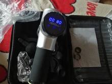 Pistola de masaje recargable con pantalla LCD, masajeador muscular de percusión de tejido profundo para alivio del dolor, masajeador corporal eléctrico de mano, nueva