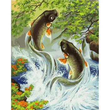 

"Bouncing карпы" painting by numbers on canvas 40*50. Snow White. 005-AB