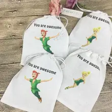 Персонализированные Питер Пэн любимые пакеты tinkers bell детские сумки на день рождения-на заказ любая мультяшная сумка с конфетами