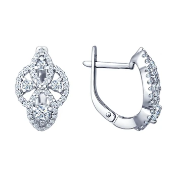

Earrings made of silver with cubic zirconia and enamel