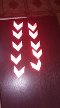 10 unids/set coche pegatina reflectante flecha cinta de advertencia de seguridad pegatina para coche parachoques maletero Reflector peligro cinta estilo de coche