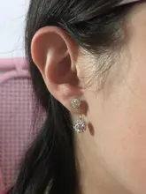 Promoción 925 de moda de plata esterlina U doblar pendiente Shambhala brillante ladiesstud joyería pendientes de alergia libre al por mayor