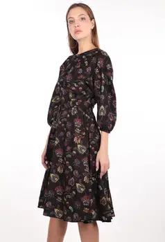 

MARKAPİA ZERO COLLAR FLOWER PATTERNED LONG SLEEVE DRESS