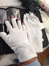 Caliente 1 par UV guantes de protección Gel para decoración de uñas guante Anti UV lámpara LED para secado de uñas radiación protección uñas de arte herramienta