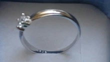 Anillo de compromiso de piedras redondas y pequeñas para mujer, sortija de boda de cristal Plata de Ley 925 auténtica