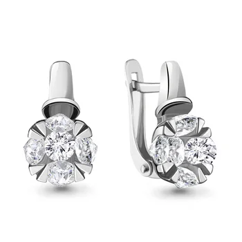 

AQUAMARINE earrings with cubic zirconia, silver 925